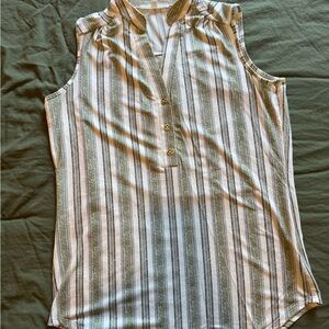 PerSeption Concept Green and White Striped Blouse